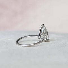 4.50CT Pear Cut Moissanite Hidden Halo Engagement Ring