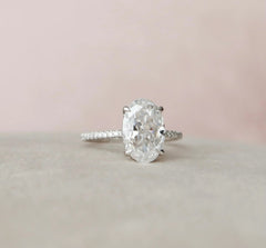 3.50CT Oval Cut Moissanite Hidden Halo Engagement Ring