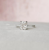 Elongated Cushion Cut Hidden Halo 2.50CT Lab-Grown Engagement Ring