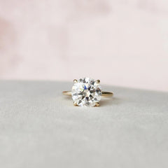 5.0CT Round Cut Moissanite Hidden Halo Solitaire Engagement Ring