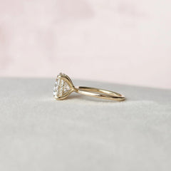 5.0CT Round Cut Moissanite Hidden Halo Solitaire Engagement Ring