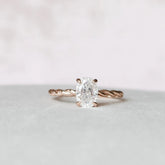 Oval Cut Braided 1.50CT Lab-Grown Hidden Diamond Engagement Ring