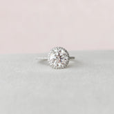 Round Cut Halo 3.0CT Lab-Grown Pave Diamond Engagement Proposal Ring