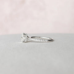 1.50CT Elongated Cushion Cut Moissanite Hidden Halo Engagement Ring