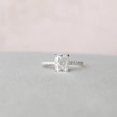 Elongated Cushion Cut 1.50CT Lab-Grown Hidden Halo Engagement Ring