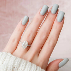 3.50CT Oval Cut Moissanite Hidden Halo Open Setting Engagement Ring