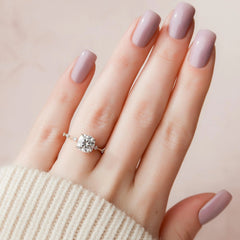 2.0CT Cushion Cut Moissanite Diamond Engagement Ring