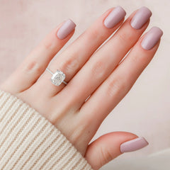 4.0CT Elongated Cushion Cut Moissanite Perfect Hidden Halo Engagement Ring