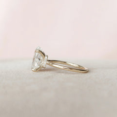 4.0CT Oval Cut Moissanite Hidden Halo Engagement Ring