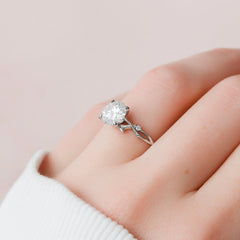2.0CT Round Cut Twig Nature Inspired Lab-Grown Engagement Ring