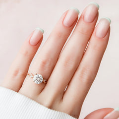 2.0CT Round Cut Twig Nature Inspired Lab-Grown Engagement Ring