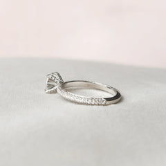 1.50CT Round Cut Moissanite 3 Side Pave Engagement Ring