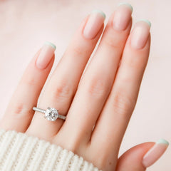 1.50CT Round Cut Moissanite 3 Side Pave Engagement Ring