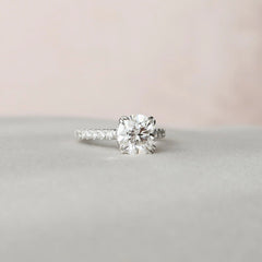 2.0CT Round Cut Moissanite Hidden Halo Engagement Ring