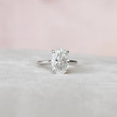 Oval Hidden Halo 3.5CT Lab-Grown Cathedral Solitaire Engagement Ring