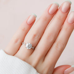 2.0CT Round Cut Twig Nature Inspired Lab-Grown Engagement Ring