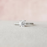 Round Cut Pave With Hidden Halo 1CT Lab Grown Diamond Engagement Ring