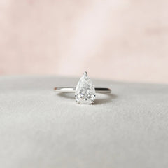 1.50CT Pear Cut Moissanite Hidden Halo Engagement Ring