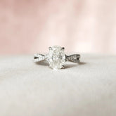 Oval Split Shank 1.50CT Lab-Grown Diamond Hidden Halo Engagement Ring