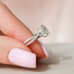 1.50CT Oval Cut Moissanite Split Shank Engagement Ring