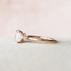 2.0CT Cushion Cut Hidden Halo Moissanite Engagement Ring