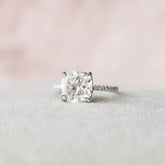 Cushion Cut Hidden Halo 2.50CT Lab-Grown Diamond Pave Engagement Ring