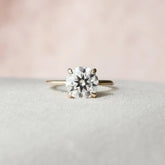 Round Cut Hidden Halo 2CT Lab-Grown Diamond Solitaire Engagement Ring