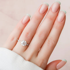 2.0CT Round Cut Moissanite Hidden Halo Engagement Ring