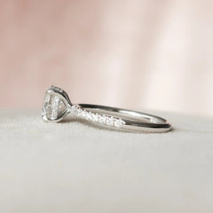 2.0CT Round Cut Moissanite Hidden Halo Engagement Ring