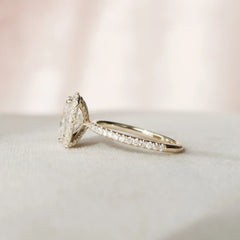 2.0CT Radiant Cut Halo Moissanite Engagement Ring
