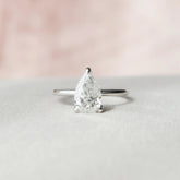 Pear Cut Hidden Halo 1.5CT Lab-Grown Diamond Solitaire Engagement Ring