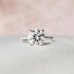 3.50CT Round Cut Moissanite Hidden Halo Engagement Ring