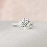 Round Cut Pave 2.50CT Hidden Halo Lab-Grown Diamond Engagement Ring