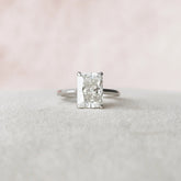 Radiant Cut Solitaire 4.0CT Lab-Grown Hidden Halo Diamond Engagement Ring