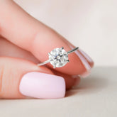 2.0CT Round Cut Hidden Halo Moissanite Solitaire Engagement Ring
