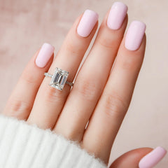 5.0CT Emerald Cut Art Deco Moissanite Engagement Ring