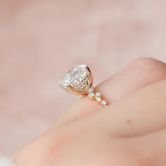 4.0CT Cushion Cut Moissanite Hidden Halo Cluster Engagement Ring