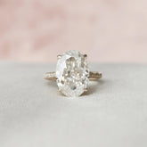 Oval Cut Three Side Pave 5.0CT Lab-Grown Hidden Halo Engagement Ring