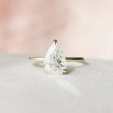 Pear Cut Hidden Halo 2CT Solitaire Lab-Grown Diamond Engagement Ring