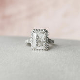 Radiant Cut Halo 5.50CT Lab-Grown Split Shank Engagement Pave Ring
