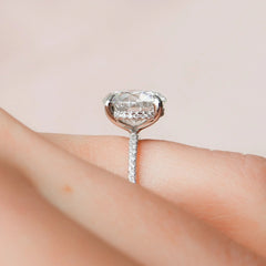 3.50CT Round Cut Moissanite Hidden Halo Engagement Ring
