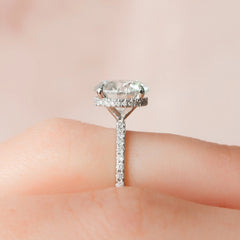 2.50CT Round Cut Hidden Halo Moissanite Engagement Ring