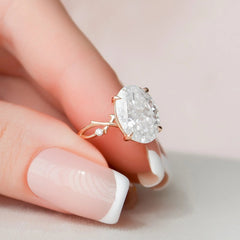 3.50CT Oval Cut Nature Inspired Branch Moissanite Engagement Ring