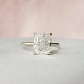 Elongated Cushion Hidden Halo 4.5CT Lab-Grown Diamond Engagement Ring
