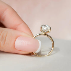 4.50CT Elongated Cushion Cut Moissanite Hidden Halo Engagement Ring
