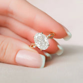 4.0CT Oval Cut Moissanite Branches Engagement Ring