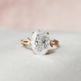 4.0CT Oval Cut Moissanite Vintage Twisted Band Engagement Ring