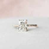 Radiant Cut Hidden Halo 2.0CT Lab-Grown Diamond Pave Engagement Ring