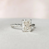 Radiant Twisted Solitaire 2.50CT Lab-Grown Hidden Engagement Ring