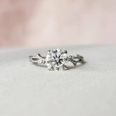 1.50CT Round Cut Twig Branch Moissanite Engagement Ring
